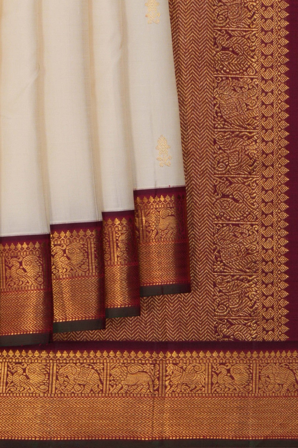 Image of Arani Silk Off White Saree